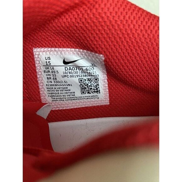 Nike React Vapor Ultrafly Elite 4 Red White Cleats DA0701-600 Men's Size 15 - Picture 9 of 9